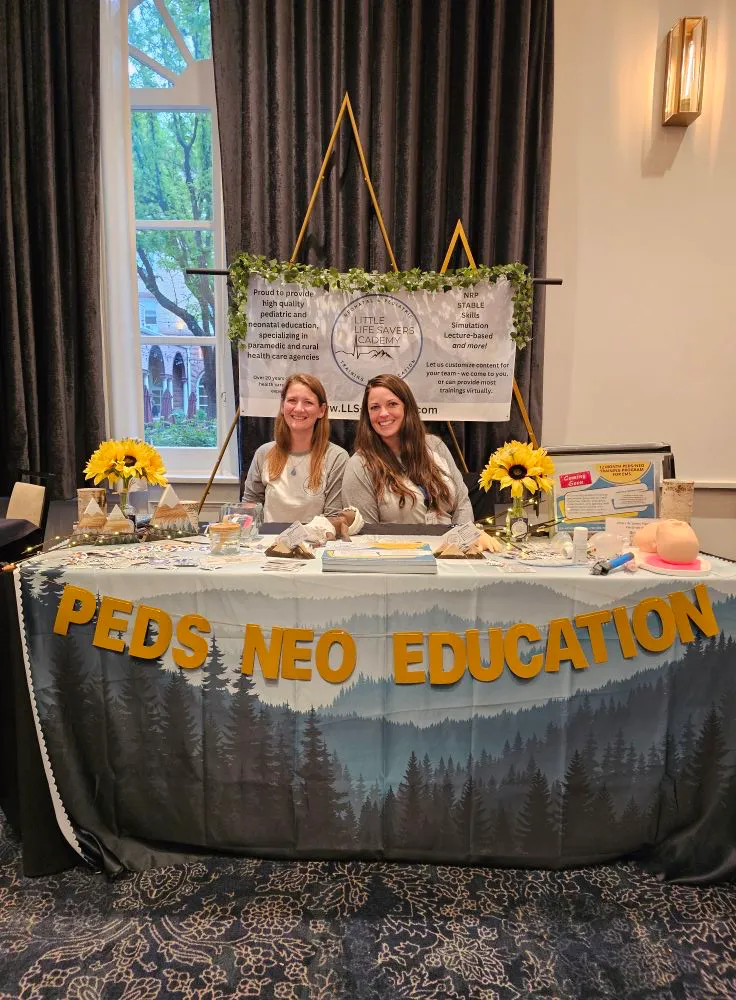 Rebecca and Jen of Little Life Savers Academy at their pediatric and neonatal education booth.